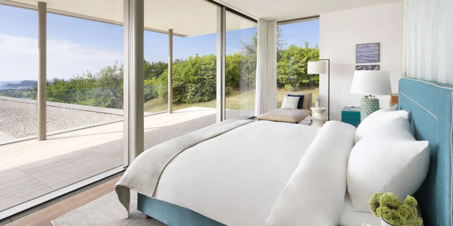 Villa Sphere Ovest Schlafzimmer, Bett, Im Hotel Eden Reserve